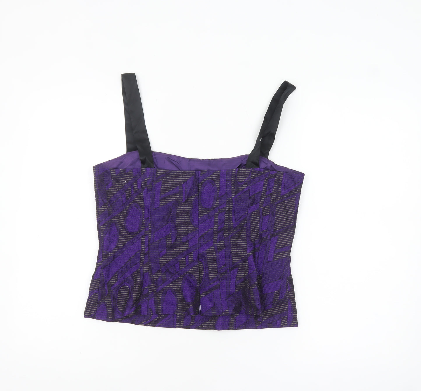 Michel Ambers Womens Purple Geometric Camisole Top Size 12