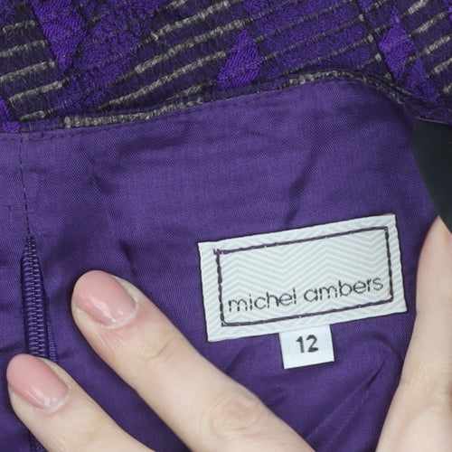 Michel Ambers Womens Purple Geometric Camisole Top Size 12