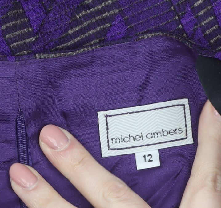 Michel Ambers Womens Purple Geometric Camisole Top Size 12