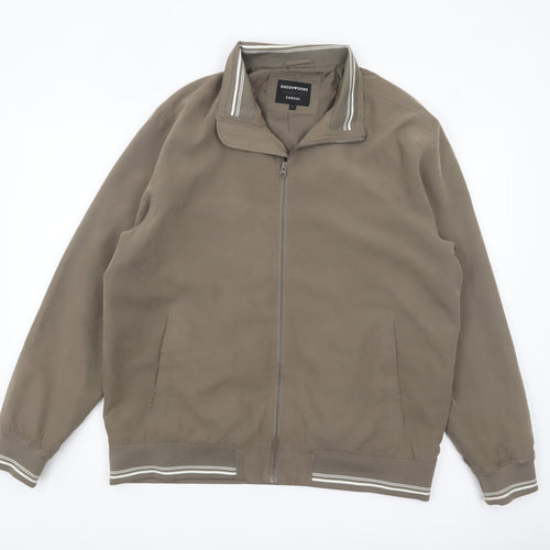 Greenwoods Men Brown L Basic Zip Casual Jacket