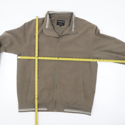 Greenwoods Men Brown L Basic Zip Casual Jacket