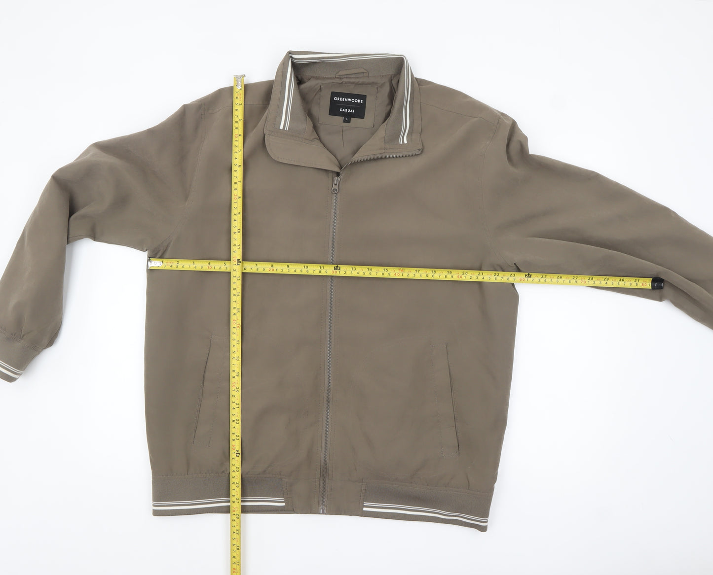 Greenwoods Men Brown L Basic Zip Casual Jacket