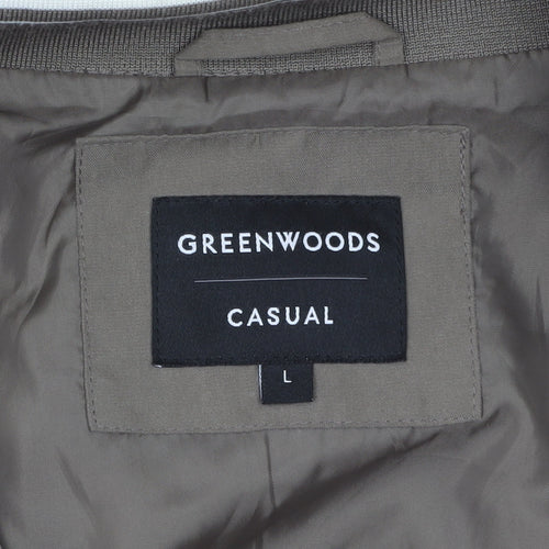 Greenwoods Men Brown L Basic Zip Casual Jacket