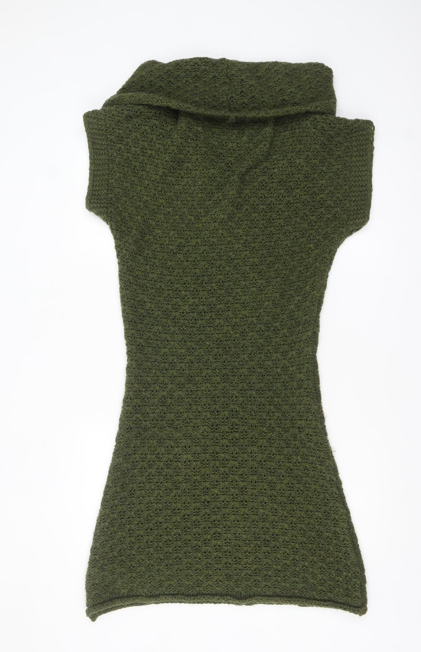 Next Women's Green Knit Cowl Neck Jumper Dress UK 10