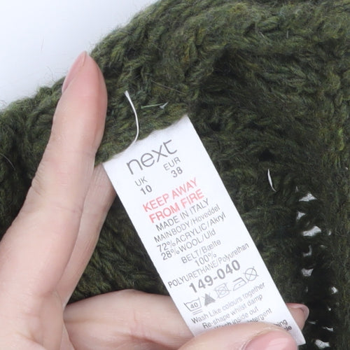 Next Women's Green Knit Cowl Neck Jumper Dress UK 10