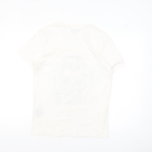 Jack & Jones Originals Men's White Graphic Skull Print Cotton T-Shirt Size S