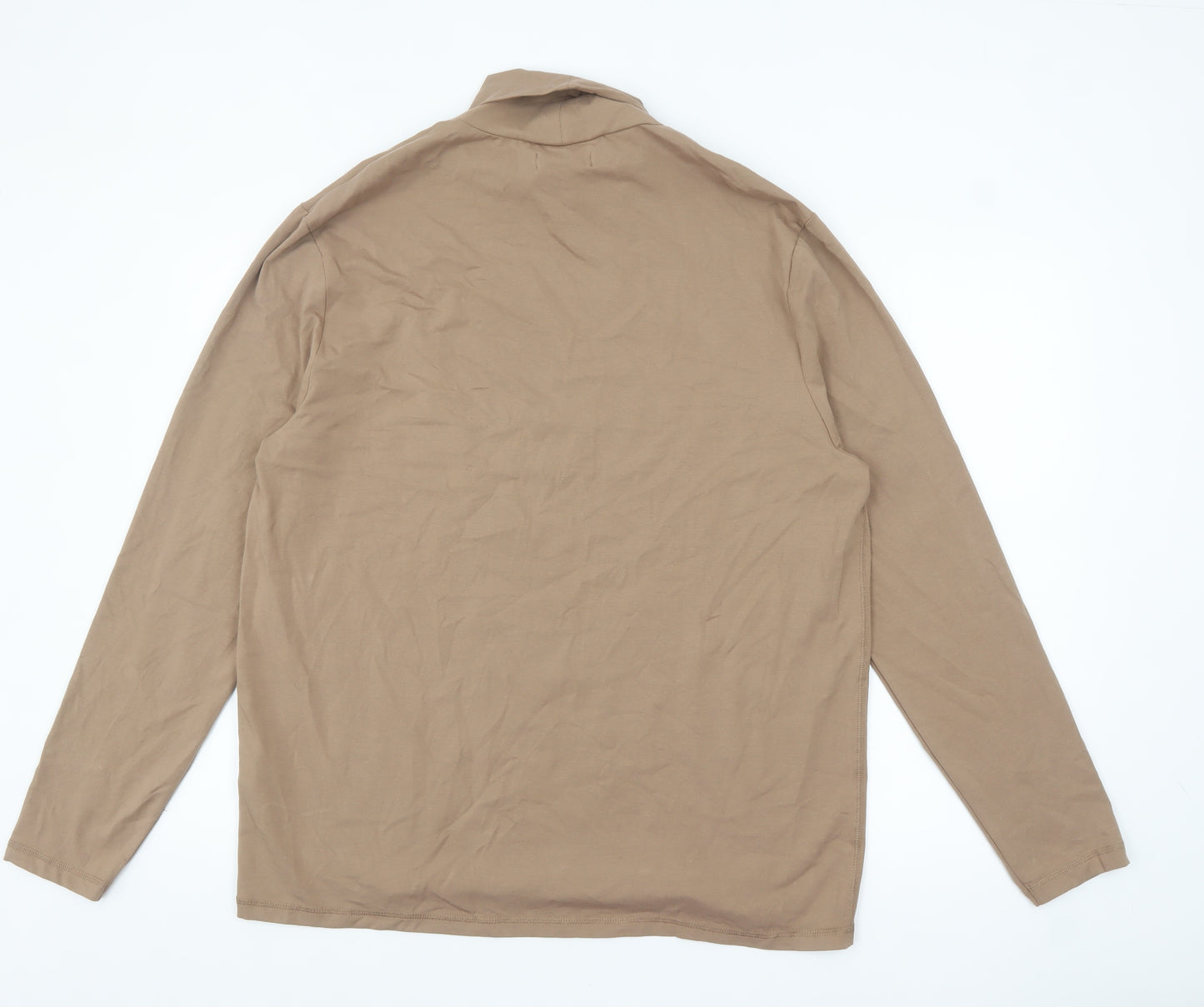 River Island Men’s Brown Roll Neck Long Sleeve Top Size 2XL