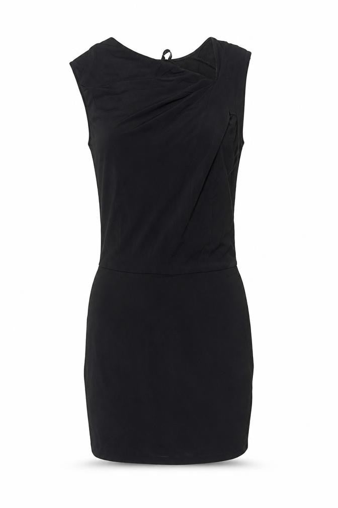AllSaints Women's Black Cupro Bodycon One-Shoulder Dress UK 4