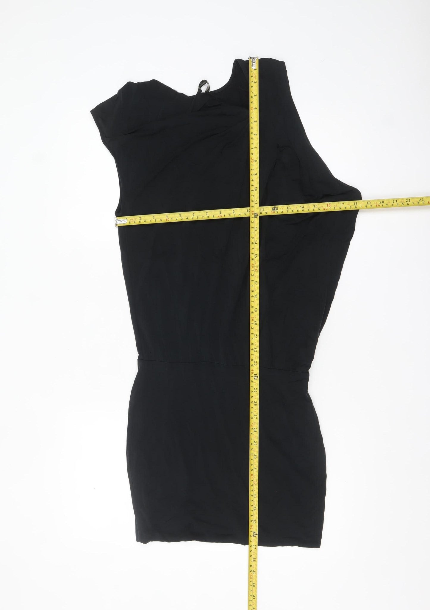 AllSaints Women's Black Cupro Bodycon One-Shoulder Dress UK 4