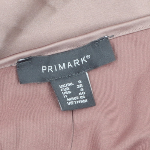 Primark Women Pink Satin Slip Dress Size 8 Party Cocktail