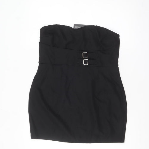 PrettyLittleThing Women’s Black Strapless Bodycon Mini Dress Size 12