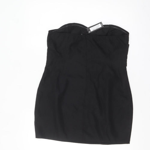 PrettyLittleThing Women’s Black Strapless Bodycon Mini Dress Size 12