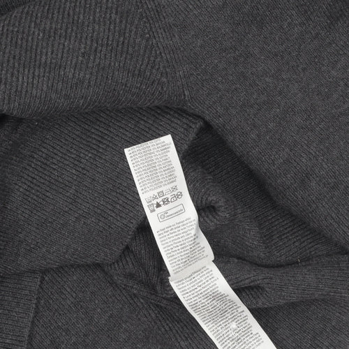 Primark Men's Grey Collared Henley Knit Jumper Size M