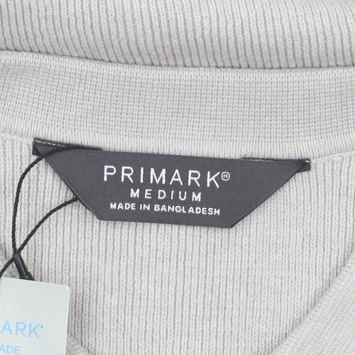 Primark Men Beige Collared Henley Jumper Medium