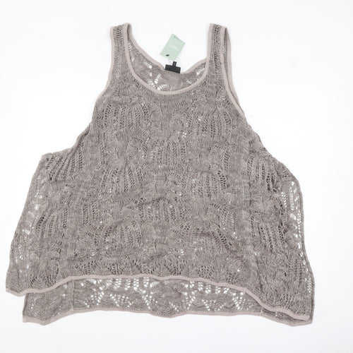 Next Women Beige Crochet Maternity Tank Top Size M