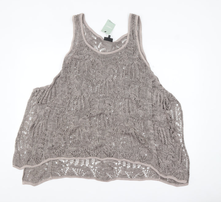 Next Women Beige Crochet Maternity Tank Top Size M