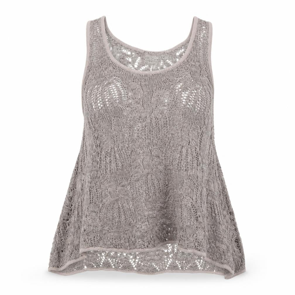 Front view of Next Women Beige Crochet Maternity Tank Top, size M