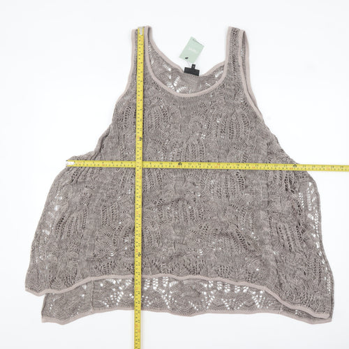 Next Women Beige Crochet Maternity Tank Top Size M