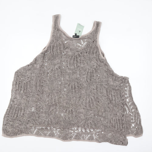 Next Women Beige Crochet Maternity Tank Top Size M