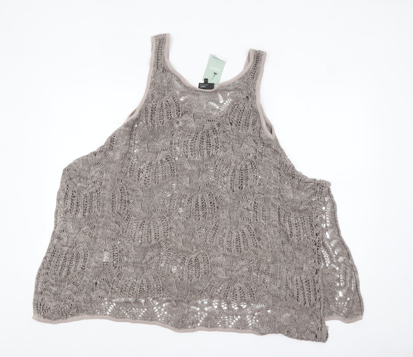 Next Women Beige Crochet Maternity Tank Top Size M