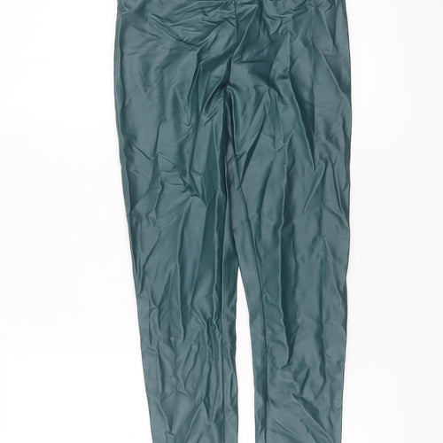 Primark Womens Green Faux Leather High Waist XS Leggings
