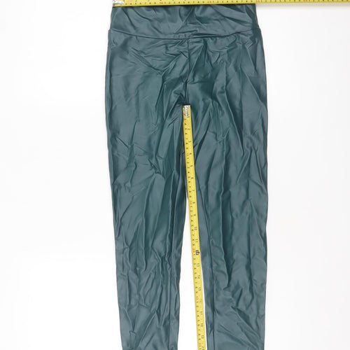 Primark Womens Green Faux Leather High Waist XS Leggings