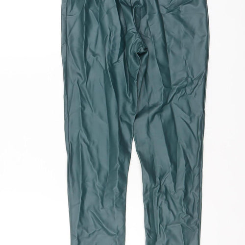 Primark Womens Green Faux Leather High Waist XS Leggings