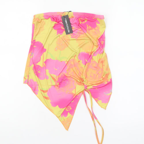 PrettyLittleThing Women’s Multicoloured Floral Strapless Camisole Top Size 14