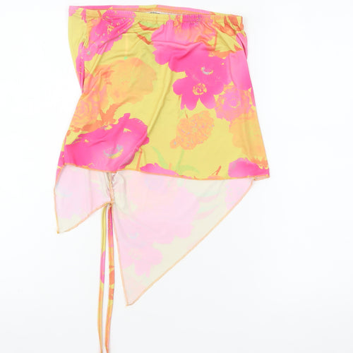 PrettyLittleThing Women’s Multicoloured Floral Strapless Camisole Top Size 14