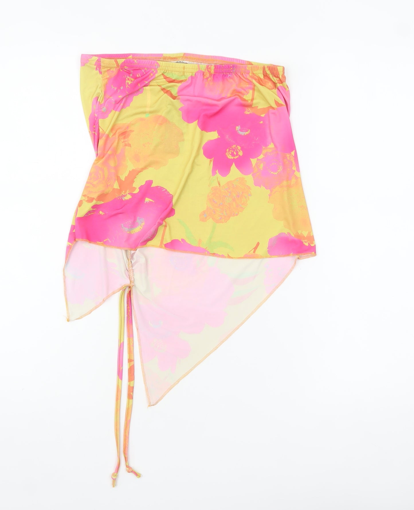 PrettyLittleThing Women’s Multicoloured Floral Strapless Camisole Top Size 14