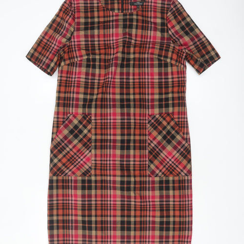 Next Women Multicoloured Check Shift Dress Size 10 Knee Length