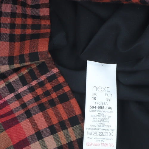Next Women Multicoloured Check Shift Dress Size 10 Knee Length