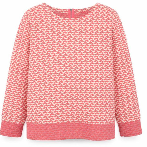 Next Women Pink Geometric Knit Long Sleeve Tunic Blouse Size 22