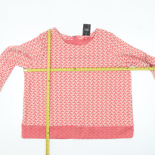 Next Women Pink Geometric Knit Long Sleeve Tunic Blouse Size 22