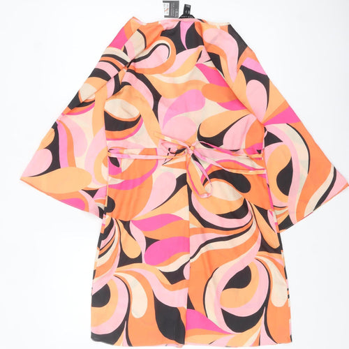New Look Women's Multicoloured Size 8 Retro Wrap Mini Dress