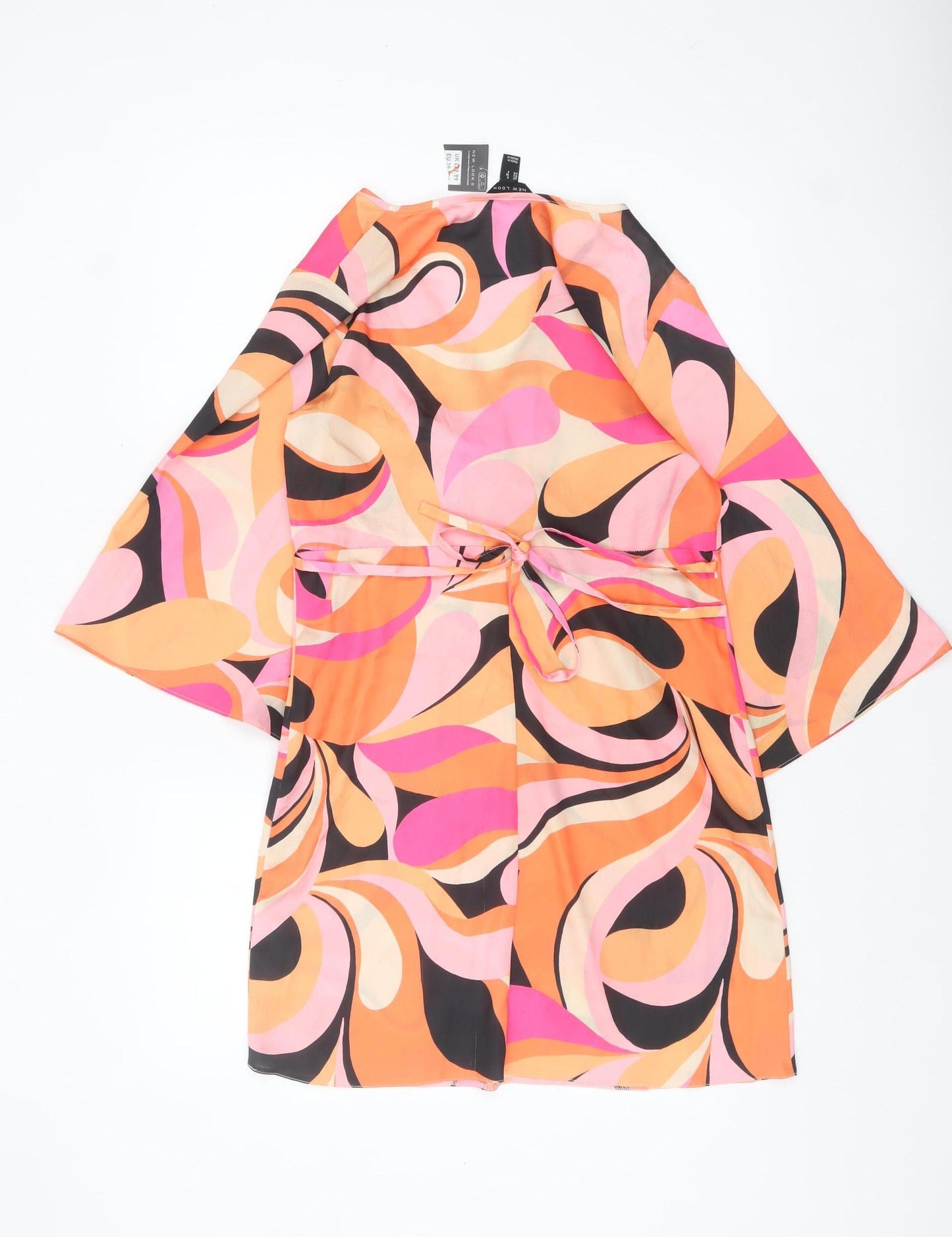 New Look Women's Multicoloured Size 8 Retro Wrap Mini Dress