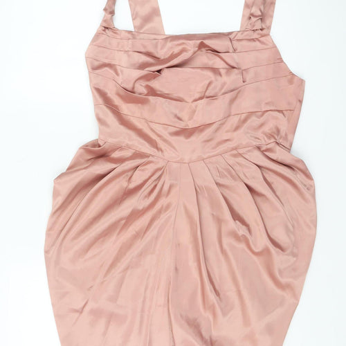 PrettyLittleThing Women’s Pink Satin Bodycon Dress Size 14 Party