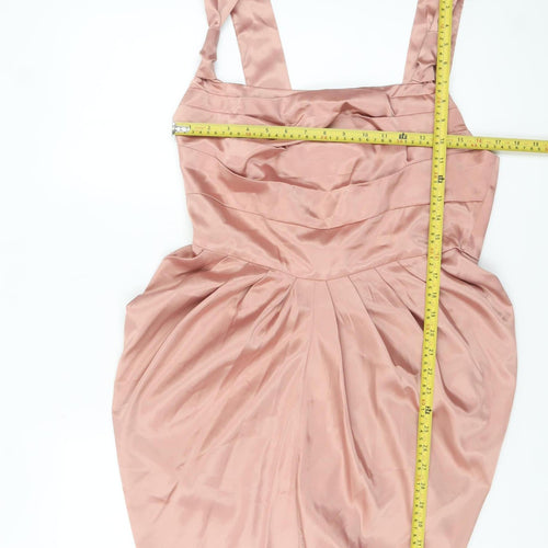 PrettyLittleThing Women’s Pink Satin Bodycon Dress Size 14 Party