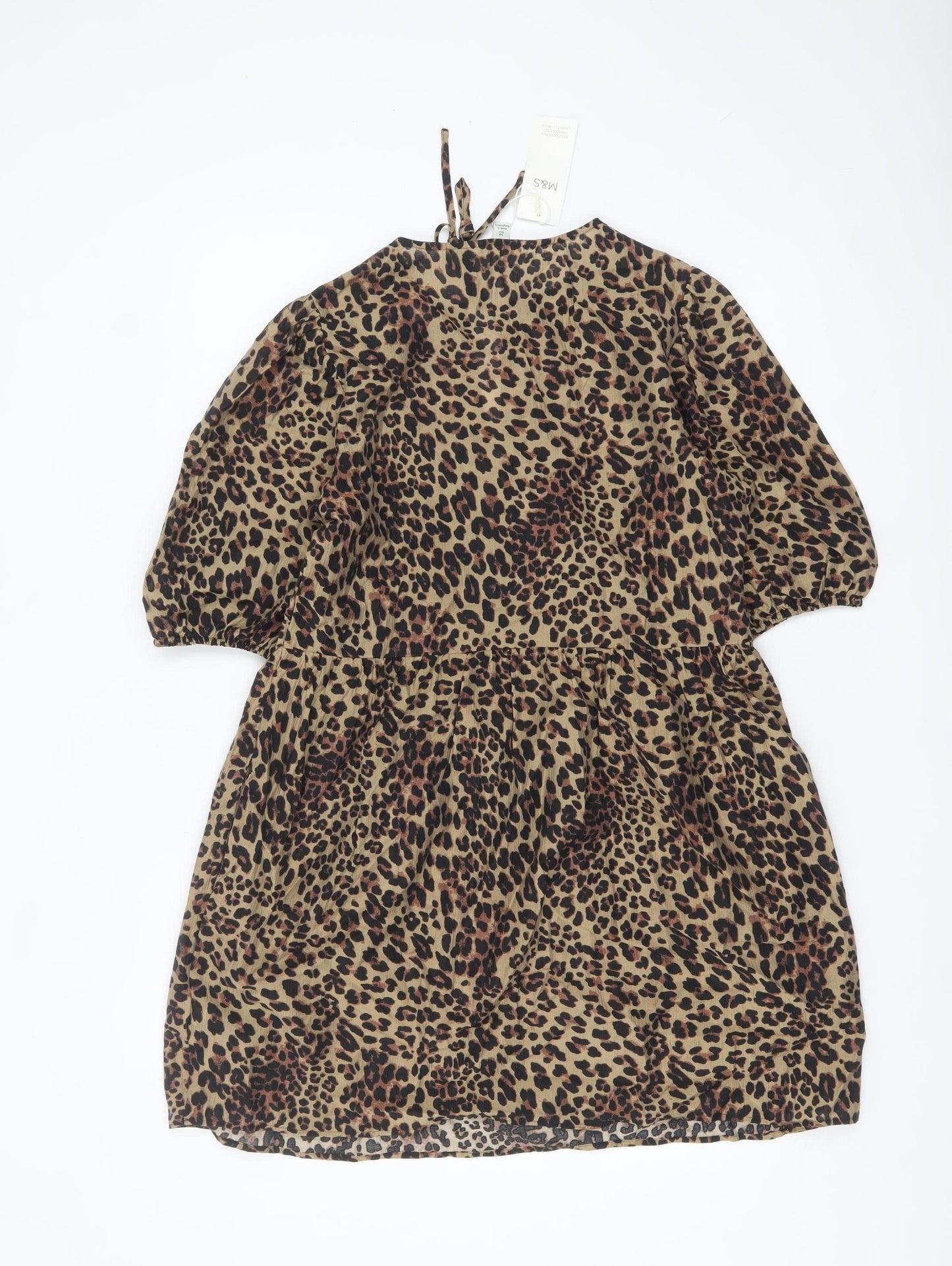 Marks and Spencer Women Brown Leopard Print Shift Dress Size 10