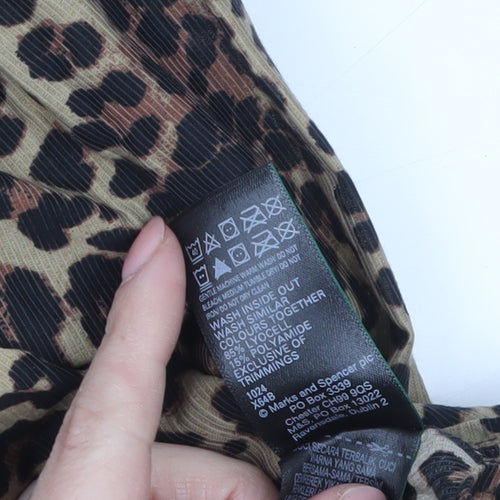 Marks and Spencer Women Brown Leopard Print Shift Dress Size 10