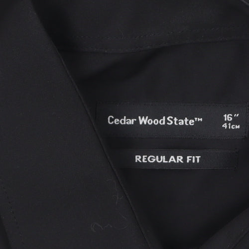 Cedar Wood State Men’s Black 16in Regular Fit Short Sleeve Shirt