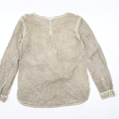 s.Oliver Women’s Beige Linen Long Sleeve Tunic Blouse Size 10