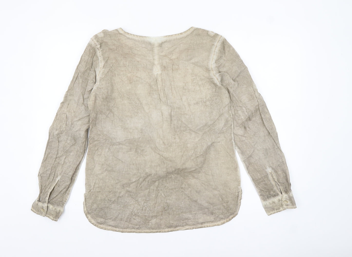 s.Oliver Women’s Beige Linen Long Sleeve Tunic Blouse Size 10