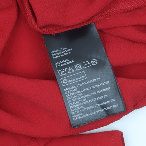 H&M Divided Women’s Red Cropped Twist Front Blouse Size 14