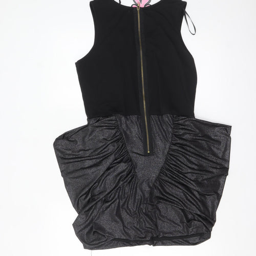 Boohoo Women's Black Size 14 Sleeveless Beaded Bodycon Party Dress