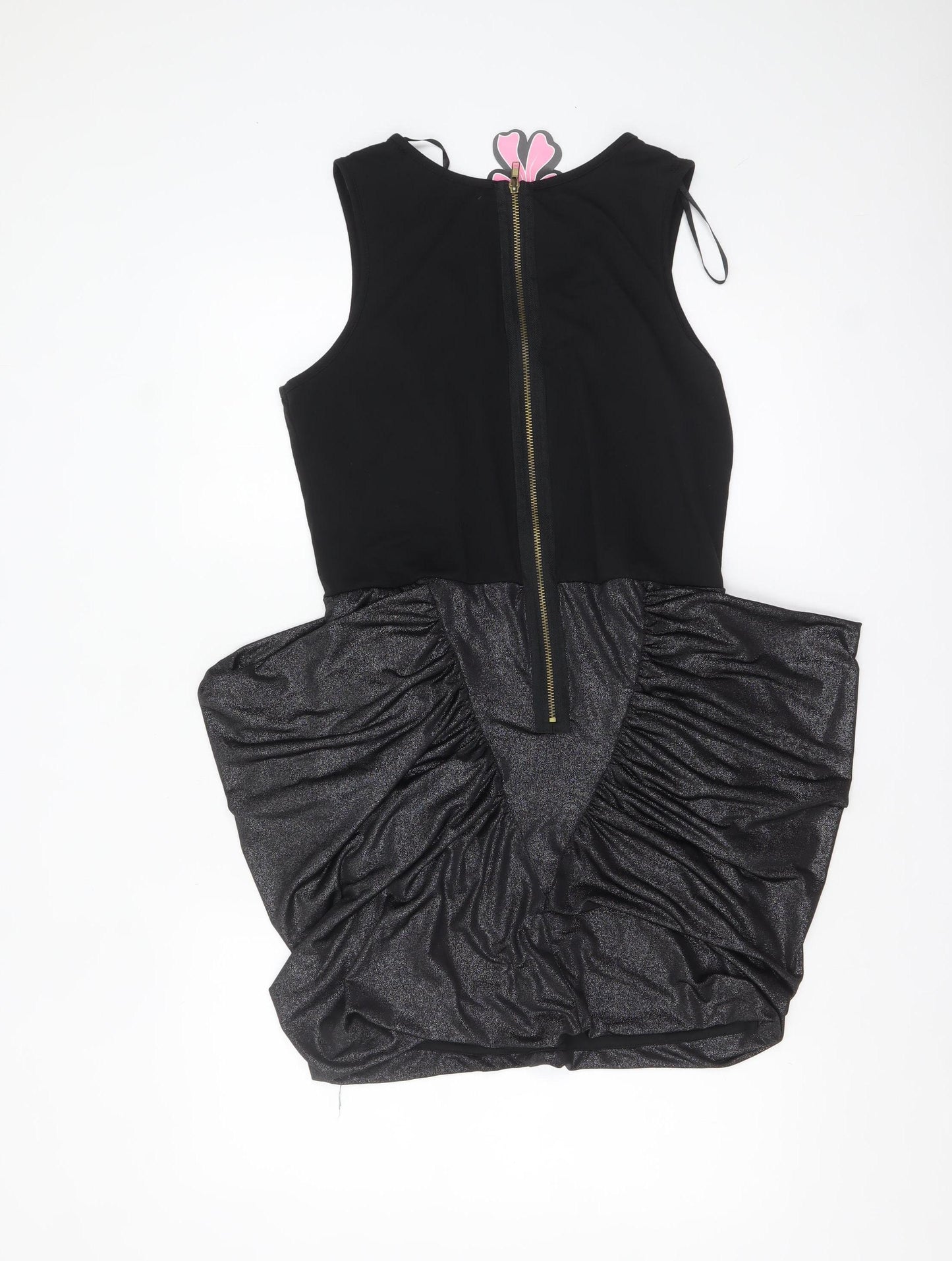 Boohoo Women's Black Size 14 Sleeveless Beaded Bodycon Party Dress