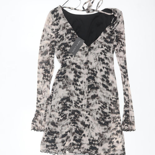 New Look Women's Multicoloured Animal Print Bodycon Dress Size 10