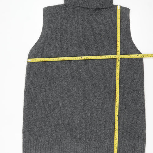 Tu Women Grey Roll Neck Sleeveless Knit Vest Jumper Size 20