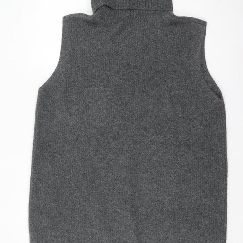 Tu Women Grey Roll Neck Sleeveless Knit Vest Jumper Size 20