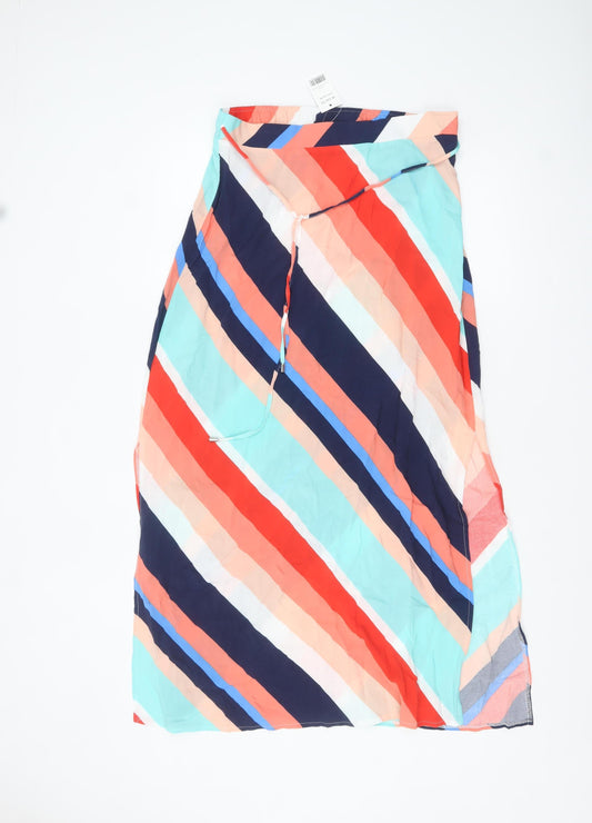 George Women’s Multicoloured Striped Wrap Midi Skirt Size 12